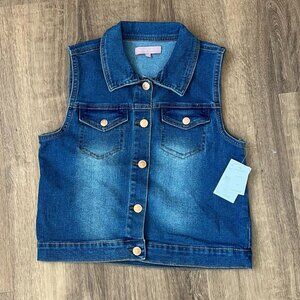 NEW BCBG Denim Jean Vest Girls Size 12